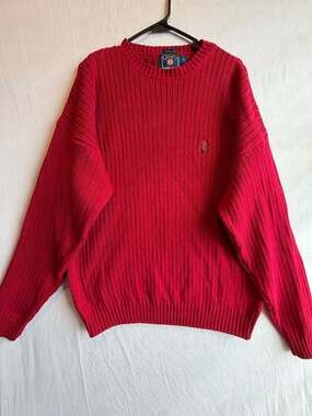 Vintage Chaps Ralph Lauren Handframe Ribbed Knit 100% Cotton Sweater
